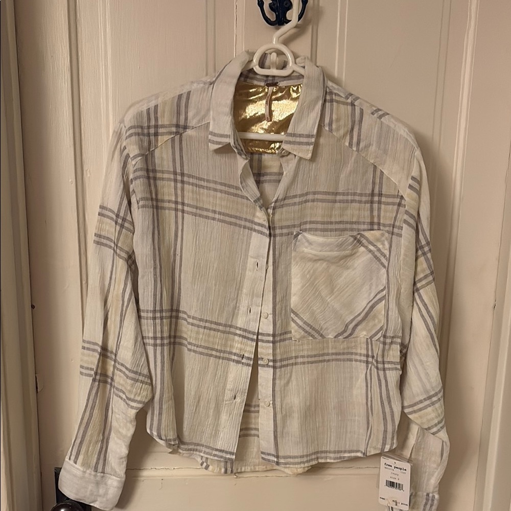 Free People Ivory Striped Shirt